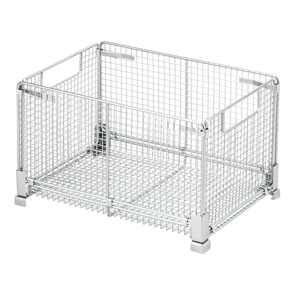 4-3905-01　Folding Stainless Steel Basket 350 x 250 x 216 mm　OB-1