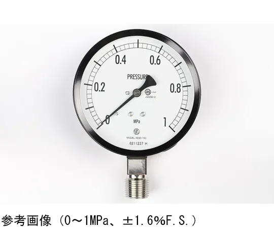 65-4286-81-20　Normal Pressure Gauge (Φ100) Vertical A Frame with 0.16 MPa with Inspection Certificate　AE20-193