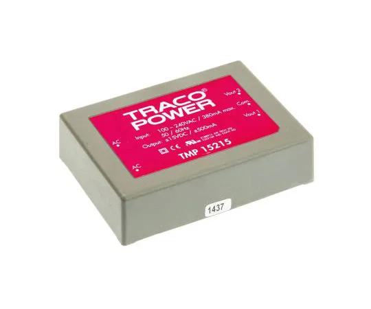 63-4924-42　TRACOPOWER 15W Dual Output Embedded Switch Mode Power Supply SMPS, 500mA, ±15V dc Encapsulated　TMP 15215
