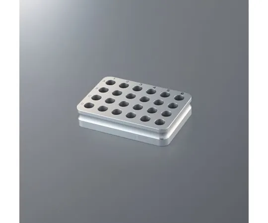 65-5711-71　On-ice aluminum block for cryotubes, 24 holes　ABR-24CR