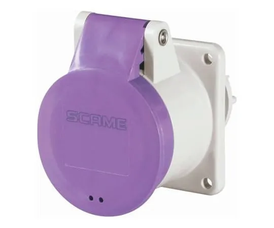 63-4933-16　RS PRO IP44 Purple Panel Mount 3P Industrial Power Socket, Rated At 16A, 20 → 25 V　668-5376
