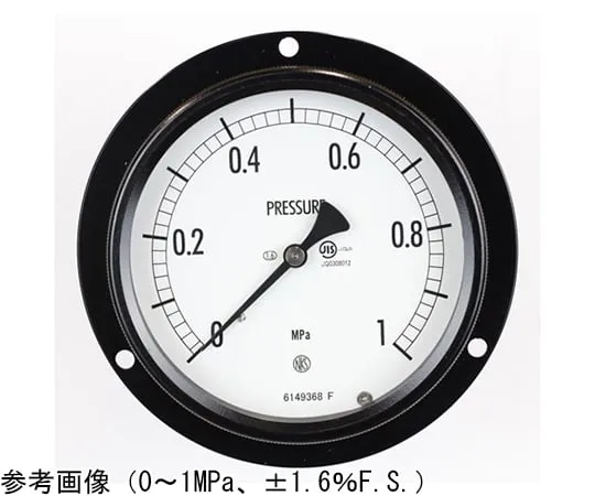 65-4305-05　Sealed Pressure Gauge (100Φ) Recessed D Frame (Mounting Hole) 0.6 MPa　BE15-231