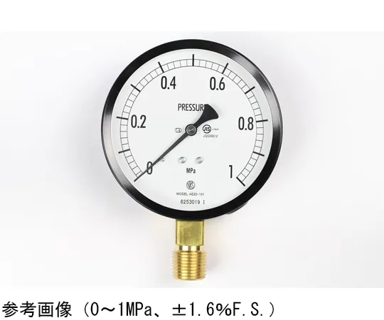 65-4286-51-20　Normal Pressure Gauge (Φ100) Vertical A Frame with 0.16 MPa with Inspection Certificate　AE20-191