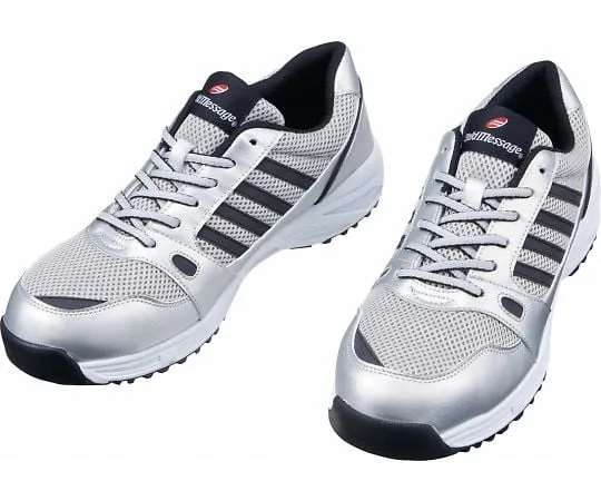 64-0985-89　Safety Shoes Lace-Up Type Silver 22.0 cm　S2181