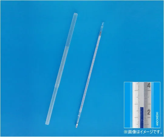 64-0703-57　［Discontinued］Medium (Blue) Standard Thermometer (Double-Tube) -50 ~ 0 °C (0.1) With General Calibration Certificate Set　1-04-0-ACS
