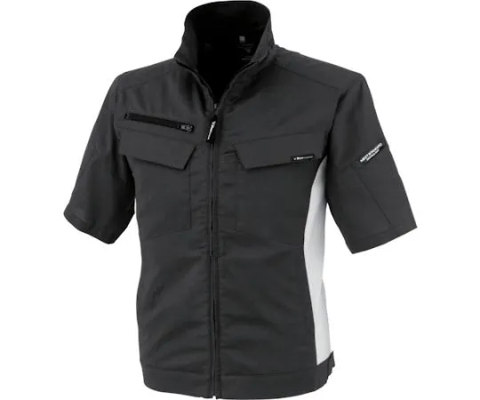 65-8351-44　Cotton Lined Stretch Short Sleeve Blouson Black 3L　1511-90-3L