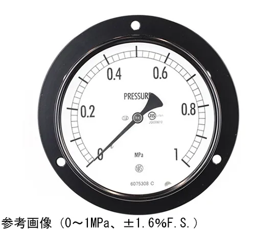 65-4281-08-20　Normal Pressure Gauge (Φ100) Embedded D Frame (Mounting Hole) with 0.05 MPa Inspection Certificate　AE15-231