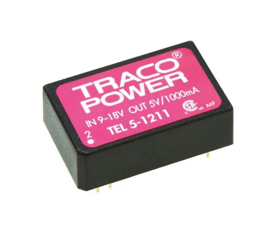 63-4804-36　TRACOPOWER TEL 5 5W Isolated DC-DC Converter Through Hole, Voltage in 9 → 18 V dc, Voltage out 5V dc　TEL 5-1211