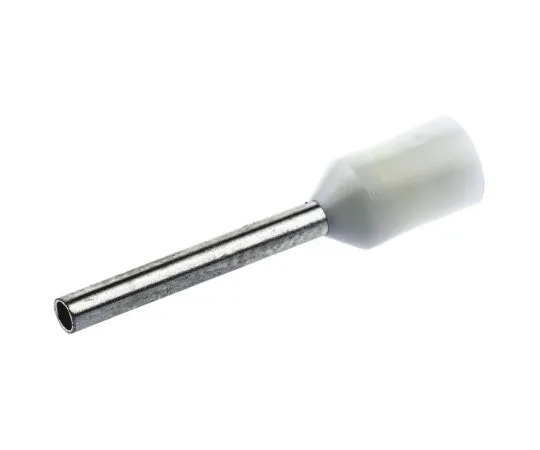 63-4759-72　RS PRO Insulated Crimp Bootlace Ferrule, 12mm Pin Length, 1.5mm Pin Diameter, 0.75mm² Wire Size, White　311-7915