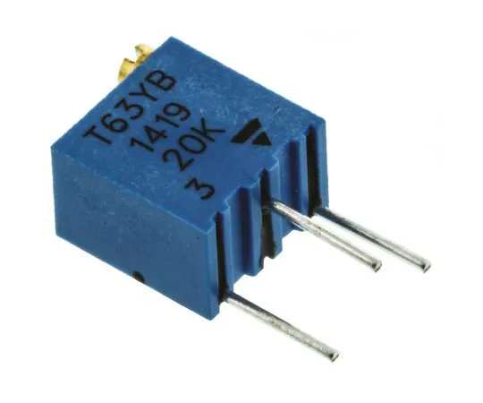 63-4776-37　20kΩ Through Hole Trimmer Potentiometer 0.25W Top Adjust Vishay T63 Series　T63YB203KT20