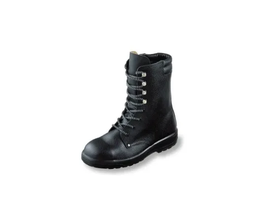 64-6535-73　Urethane 2-Layer Long Lace-Up Boots Black 23.5 cm　AG511