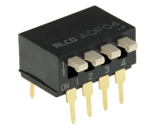 63-4909-59　4 Way Through Hole DIP Switch 4P, Piano Actuator　ADP0404