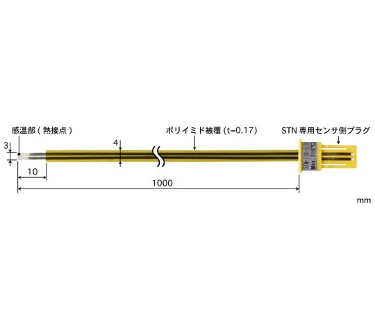 65-3531-24　Tape Type Multi-Purpose Temperature Sensor Replacement Type STN Series 5 Pieces/1 Set -50~350°C 1000 mm E Type　STN-23E-100