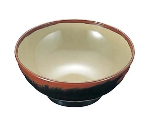 61-6835-48　Melamine Japanese tableware Chojiro kiln soba Bowl AN-70 extra large G inner young grass　2428310