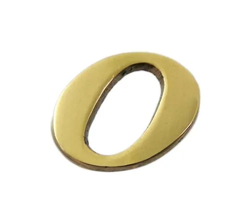 61-7430-37　Brass Gold Characters Number 0　QL20-0