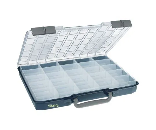63-4724-52　Raaco 25 Cell Blue PC, PP Compartment Box, 55mm x 425mm x 330mm　136297