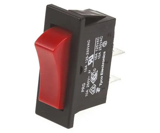 63-4832-12　TE Connectivity Single Pole Single Throw (SPST), Latching Rocker Switch Panel Mount　1634202-4