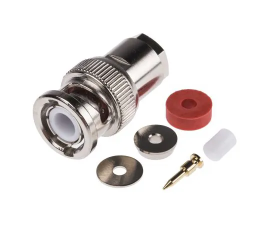 63-4874-40　RS Pro Straight 50Ω Cable Mount BNC Connector, Plug, Nickel, Clamp Termination, RG178　546-3816