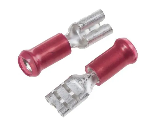 63-4799-68　TE Connectivity PIDG FASTON .187 Series Red Insulated Crimp Receptacle, 4.8 x 0.5mm, 0.3mm² to 1.3mm², 22AWG to 16AWG,　9-160481-1