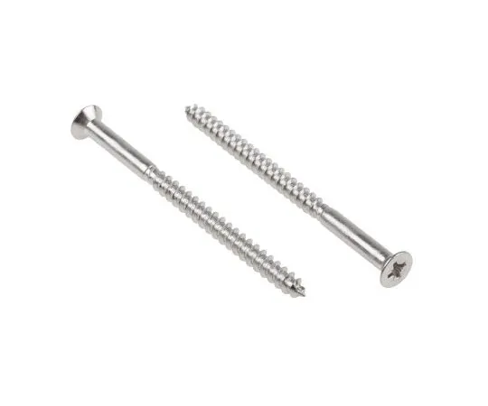 63-4690-97　Pozidriv Countersunk Stainless Steel Wood Screw, A2 304, 5mm Thread, 75mm Length　144-3528