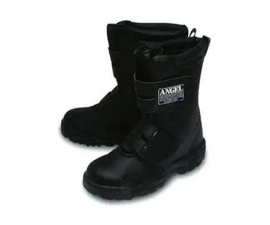 64-6542-39　［Discontinued］Synthetic Leather Long Velcro Work Shoes Black 24.5 cm　A250