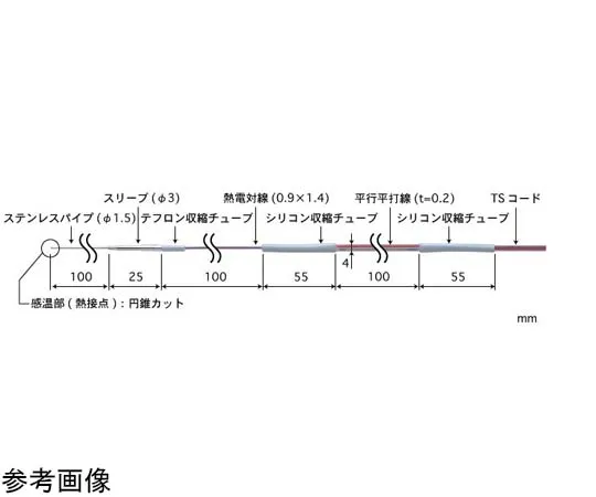 65-3530-45　Low Temperature Sensor BR Series -100~200°C 100 mm K Type　BR-01K-1-TS1-ASP