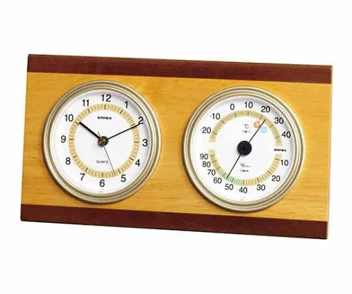 61-6866-06　［Discontinued］Thermo-Hygrometer (With Clock) 140 x 260 x 32mm 510G (Gift Box)　TM-614