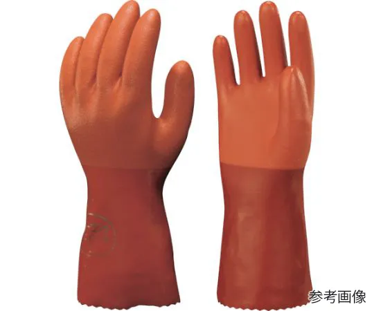 67-6859-51　PVC Gloves No620 New Long Vinyl Robe Orange M Size　NO620-M