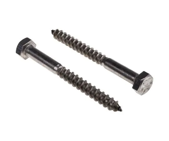 63-4691-25　Hex Stainless Steel Wood Screw, A2 304, 8mm Thread　144-3555