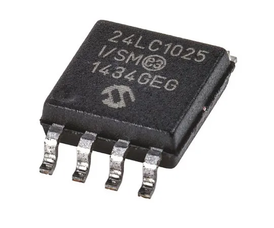 63-4932-44　Microchip, 1Mbit Serial EEPROM Memory, 900ns 8-Pin SOIJ I2C　24LC1025-I/SM
