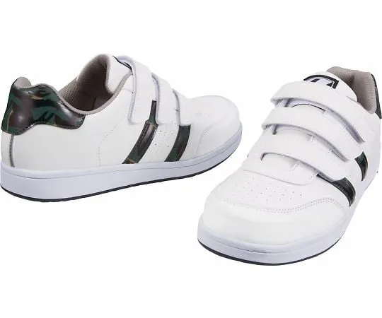 64-0993-15　Safety Shoes Velcro White x Camo 22.0 cm　S3172-1