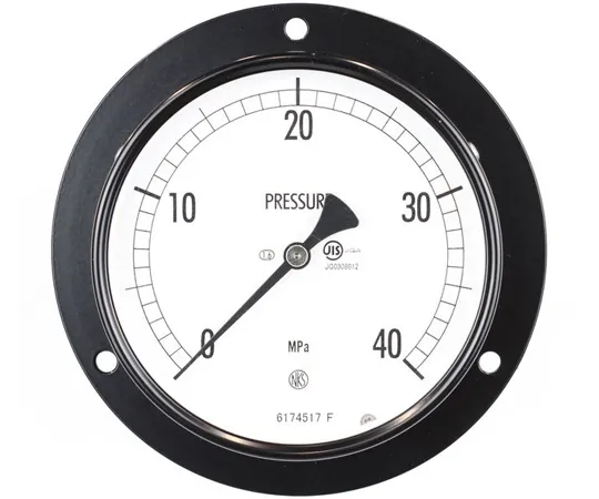 65-4282-89-20　Normal Pressure Gauge (Φ100) Embedded D Frame (Mounting Hole) with 40 MPa with Inspection Certificate　AE15-283