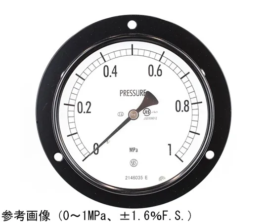 65-4281-86-20　Normal Pressure Gauge (Φ100) Embedded D Frame (Mounting Hole) - With 0.1~0.1 MPa Inspection Certificate　AE15-233