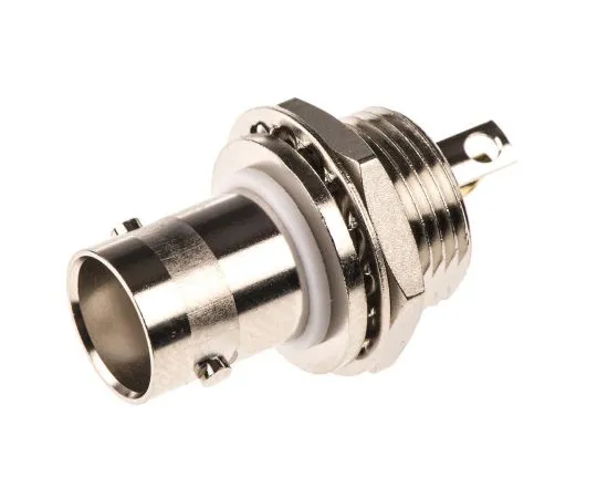 63-4756-03　Radiall BNC Series Straight 50Ω Panel Mount Bulkhead Fitting BNC Connector, jack, Nickel, Solder Termination　R141572000W