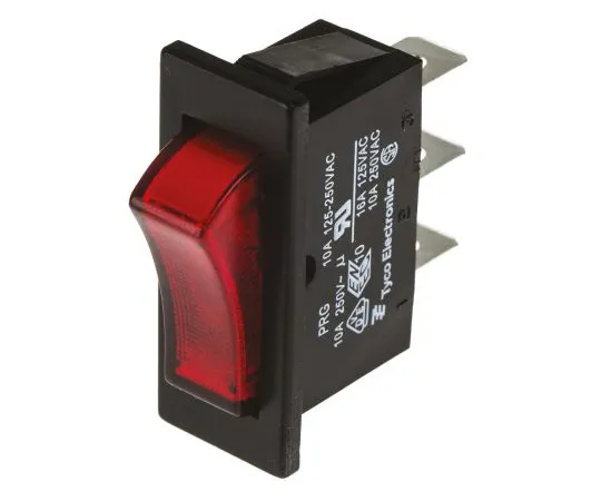 63-4832-11　TE Connectivity Single Pole Single Throw (SPST), Latching Rocker Switch Panel Mount　1634202-5