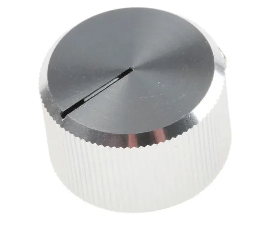 63-4803-54　RS Pro Potentiometer Knob, Grub Screw Type, 20mm Knob Diameter, Silver, 6.4mm Shaft　465-9842