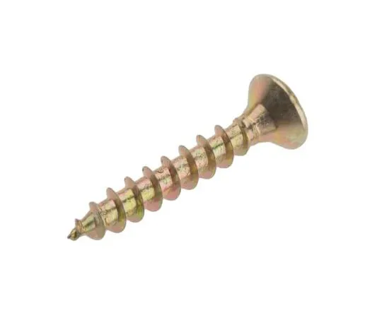 63-4748-95　Pozidriv Countersunk Steel Wood Screw Yellow Passivated, Zinc Plated, 4mm Thread, 25mm Length　263-1858