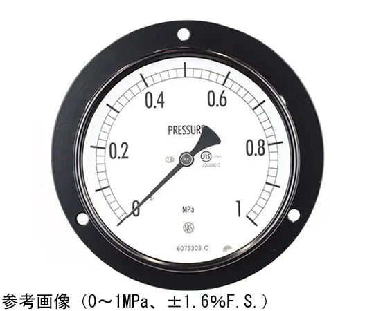 65-4281-08　Normal Pressure Gauge (Φ100) Embedded D Frame (Mounting Hole) 0.05 MPa　AE15-231