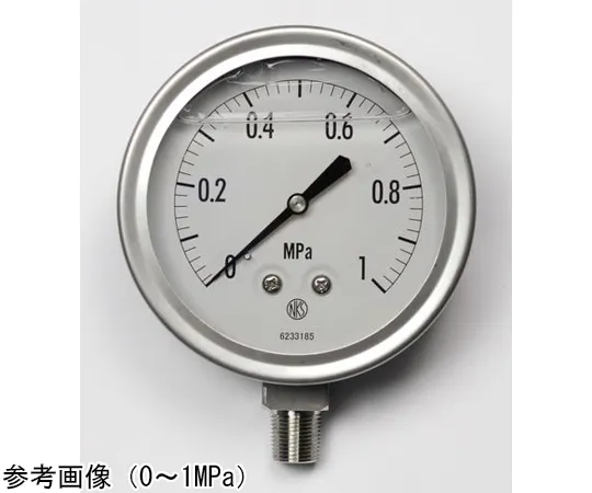 65-4321-32-20　Pressure Gauge with Glycerin (100Φ) with 0.16 MPa with Inspection Certificate　GV42-183