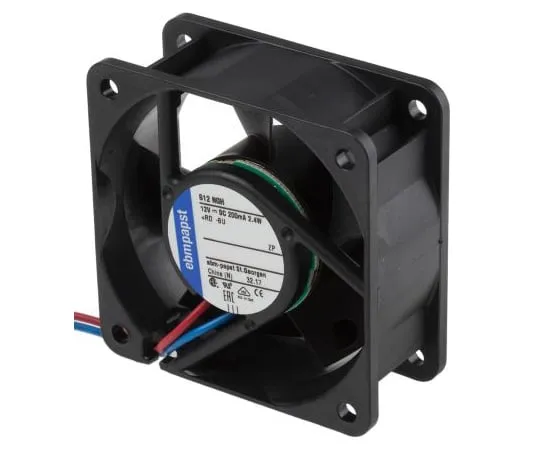63-4766-70　ebm-papst 600N Series Axial Fan, 60 x 60 x 25.4mm, 43m³/h, 2.4W, 12 V dc　612NGH