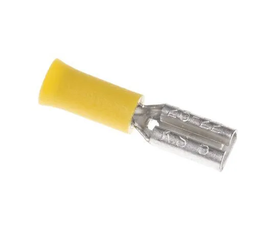 63-4742-08　RS PRO Yellow Insulated Crimp Receptacle, 2.8 x 0.5mm, 0.2mm² to 0.5mm², 26AWG to 22AWG, Tin Plated　239-4240
