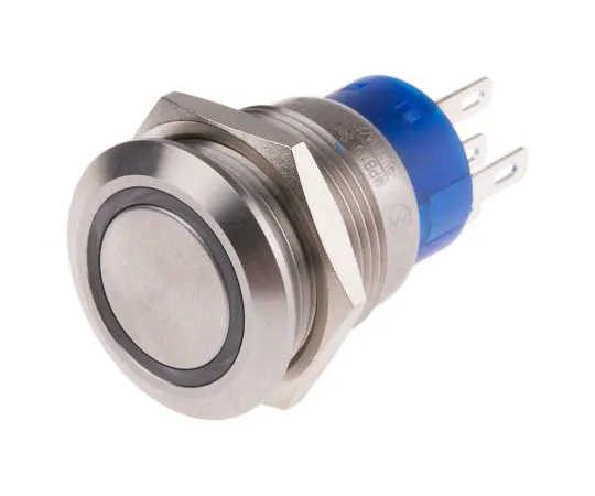 63-4661-52　RS PRO Single Pole Double Throw (SPDT) Momentary White LED Push Button Switch, IP67, 19.2 (Dia.)mm, Panel Mount, 250V ac　111-5827