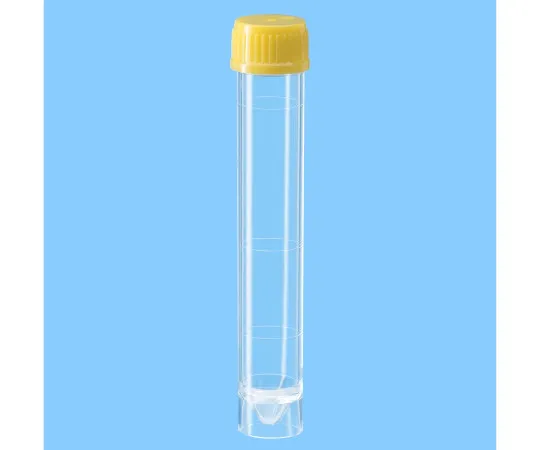 63-2977-95　Sterilized V-Base Self-standing Tube Yellow Cap 10ml　60.9921.829