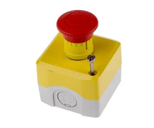 63-4765-35　Schneider Electric Harmony, Red/Yellow/Grey, Twist to Reset 40mm Mushroom Head Emergency Button　XALK178F