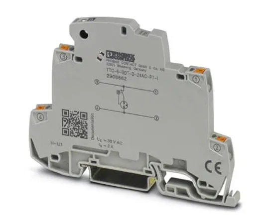 63-4687-32　Phoenix Contact TTC-6-GDT-D-24AC-PT-I Series 30 V dc Maximum Voltage Rating 5 (Nominal Discharge)kA Maximum Surge　2906862