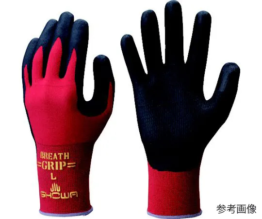 67-6859-37　Nitrile Rubber Unlined Gloves NO380R Breath Grip Type R Red S Size　NO380R-SR