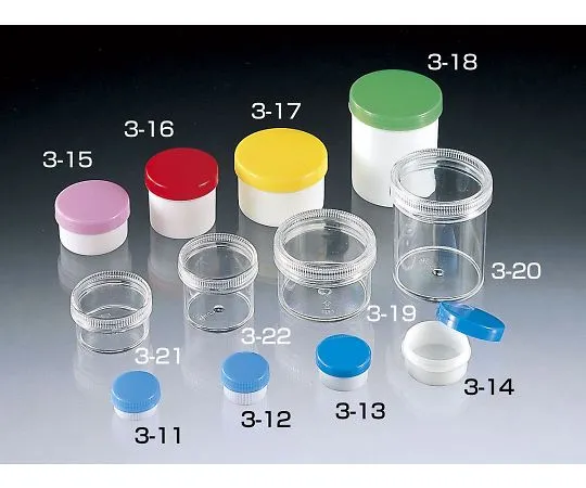 64-3690-27　Plastic Pot 20mL (Body: Transparent, Lid: Transparent) 100 pcs　01760