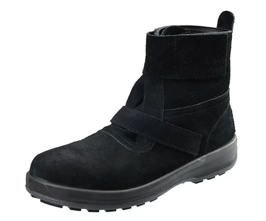 61-9691-82　Safety Shoes (Hook And Loop Fastener Type Middle Laced Shoes) WS28 Black Sole 23.5cm　WS2823.5cm