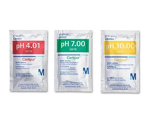 61-0322-88　Buffer Solution (30mL Aluminum Sachet Type) Set Traceable for SRM Of NIST And PTB, 10 Bag x pH 4.01 (Phthalic Acid), 10 Bag x pH 7.00 (Phosphoric Acid), 10 Bag x pH 10.00 (Boric Acid), pH 4.01/Ph 7.00/Ph 10.00(25°C) Certipur(R) 199006 1ST　1.99006.0001