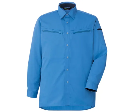 65-1291-61　Work Clothes, VERDEXCEL Unisex Long Sleeve Shirt Blue SSS VES2593-UE-SSS　VES2593-UE-SSS